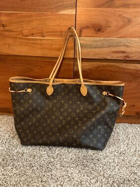 Louis Vuitton Monogram Neverfull Tote in Brown and Tan